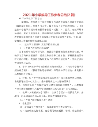 2024年小学教导工作参考总结(2篇) 