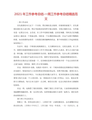 2024年工作参考总结-一周工作参考总结精选范文 