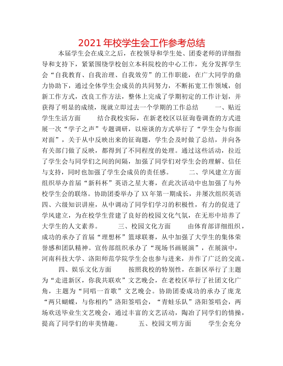 2024年校学生会工作参考总结 _第1页