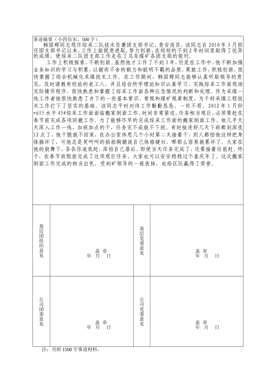 优秀团干部--韩国辉_第2页