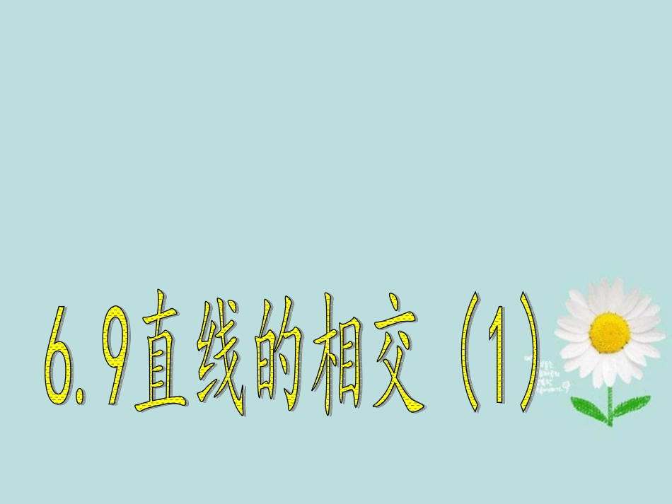 浙江省永嘉县大若岩镇中学七年级数学上册《6.9直线的相交》课件-浙教版_第1页