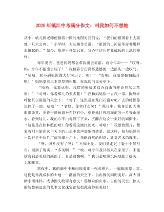 2024年镇江中考满分作文叫我如何不想她 