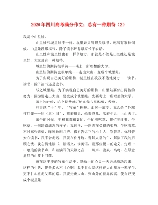 2024年四川高考满分作文总有一种期待（2） 
