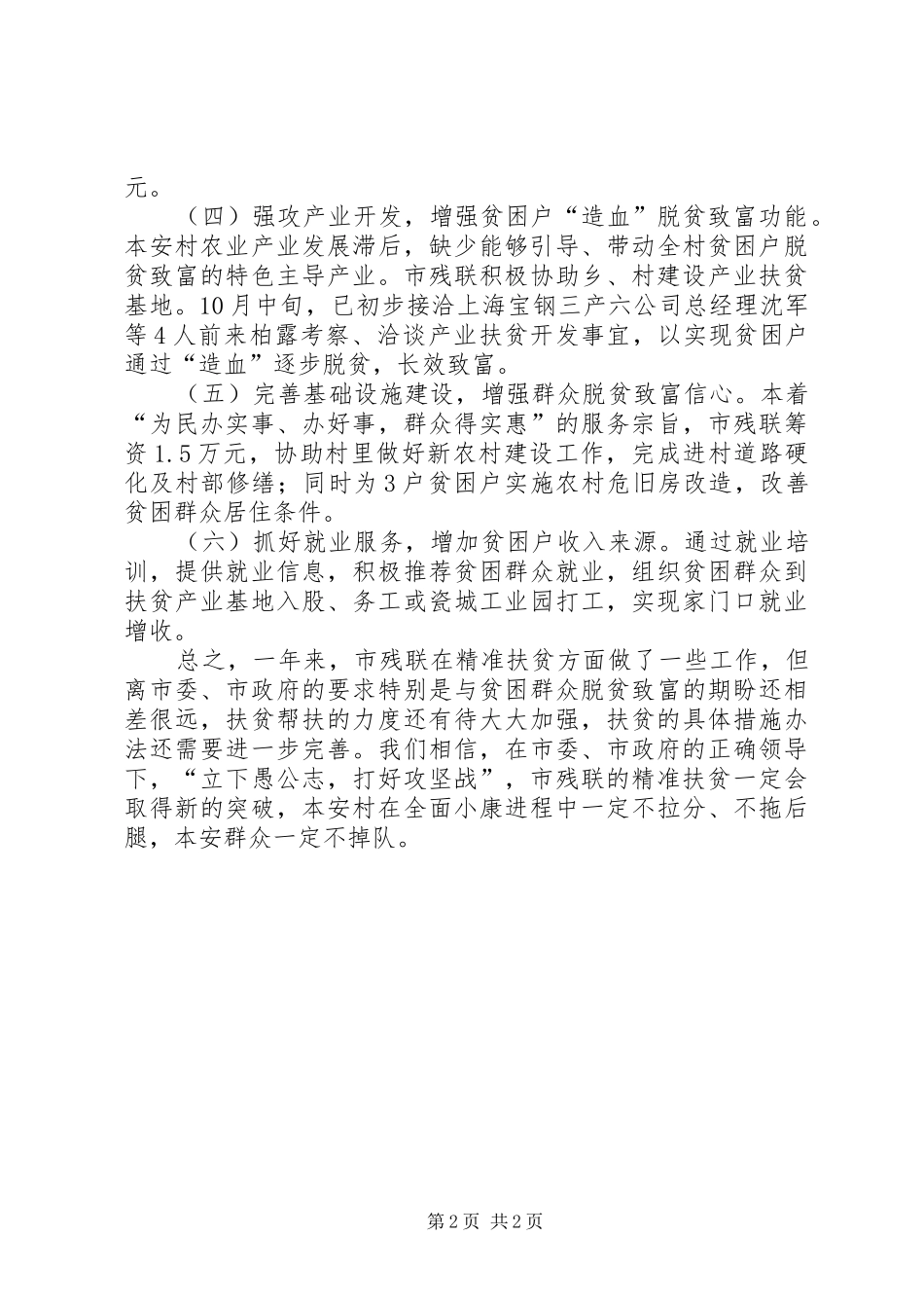 XX年残联精准扶贫工作总结_第2页