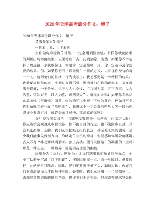 2024年天津高考满分作文镜子 