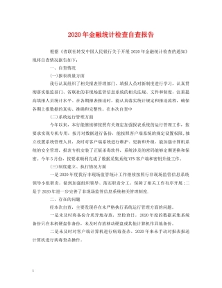 2024年金融统计检查自查报告 