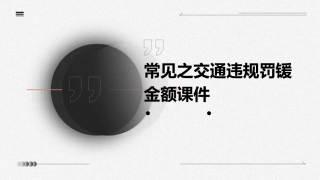 常见之交通违规罚锾金额课件