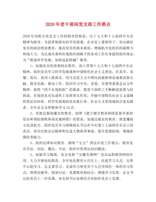 2024年老干部局党支部工作要点 