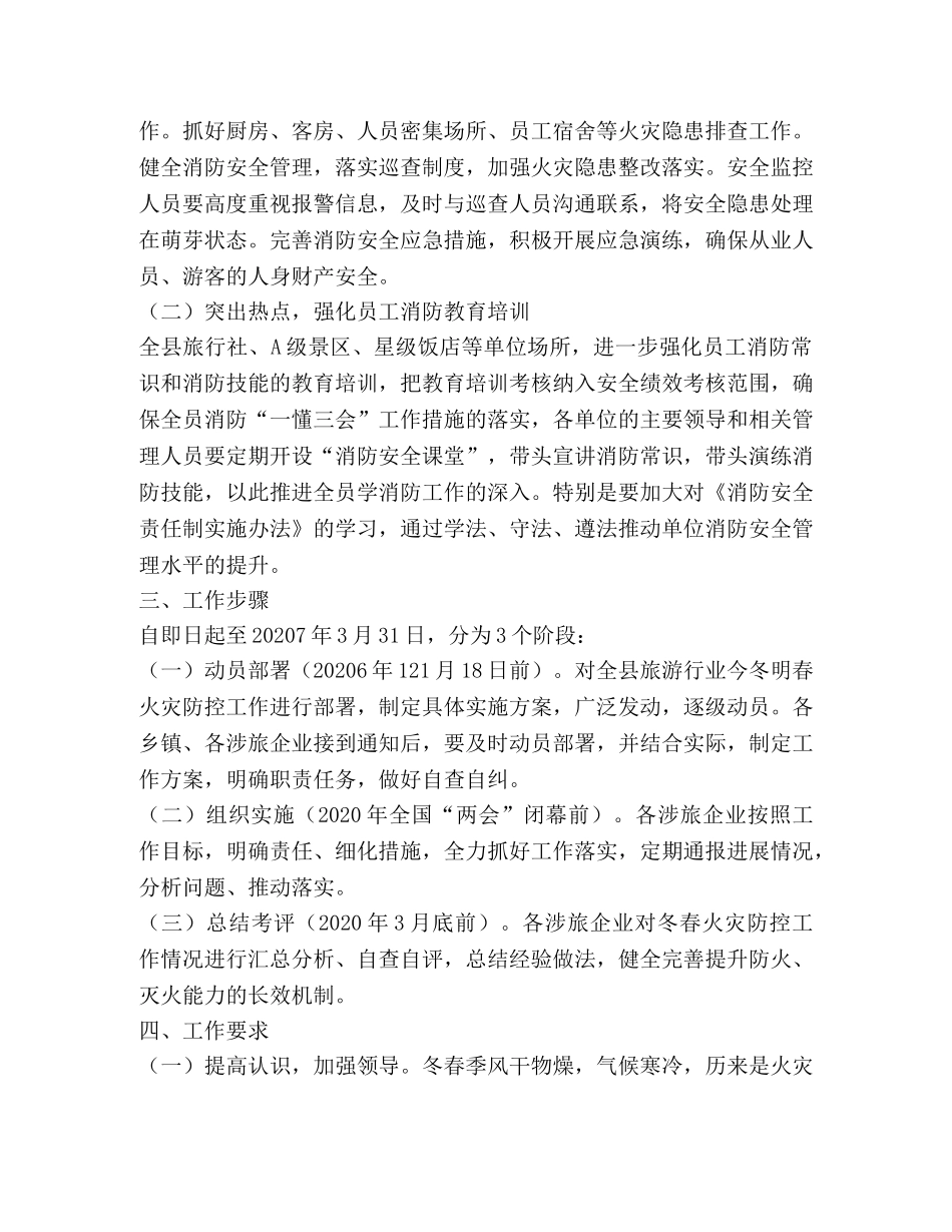 2024年全县旅游行业冬春火灾防控工作方案 _第2页