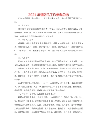 2024年镇防汛工作参考总结 