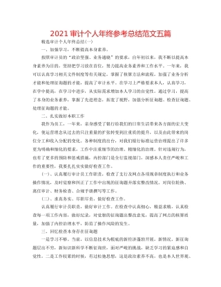 2024审计个人年终参考总结范文五篇 