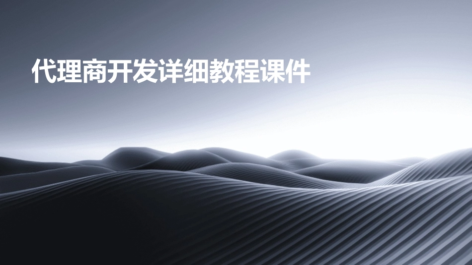 代理商开发详细教程课件_第1页