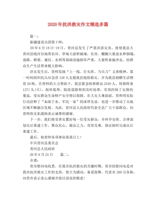 2024年抗洪救灾作文精选多篇 