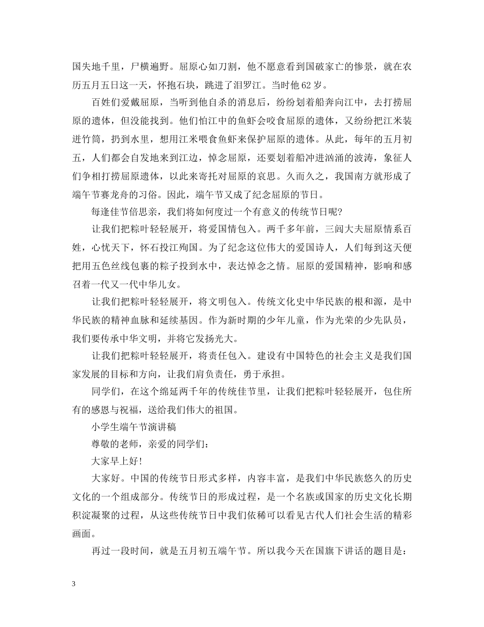 2024赞美端午节演讲稿，情系端午节演讲稿 _第3页