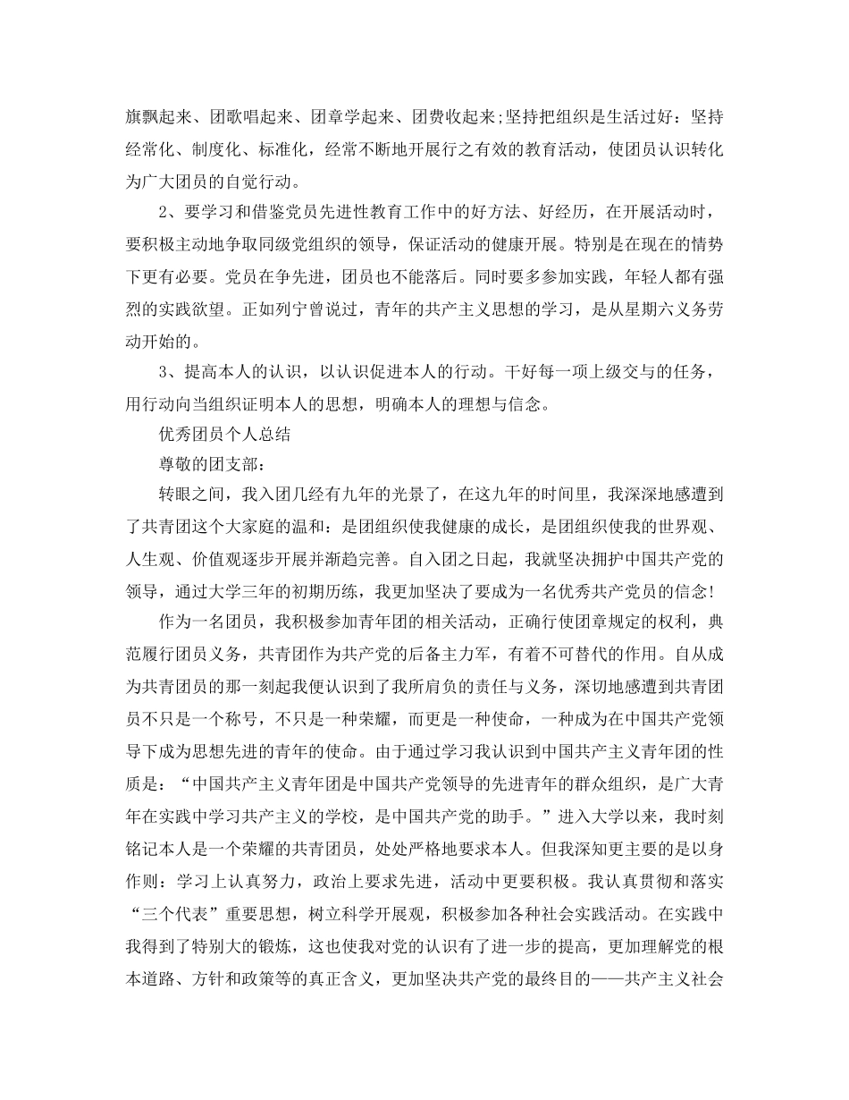 2024优秀团员个人参考总结范文 _第2页