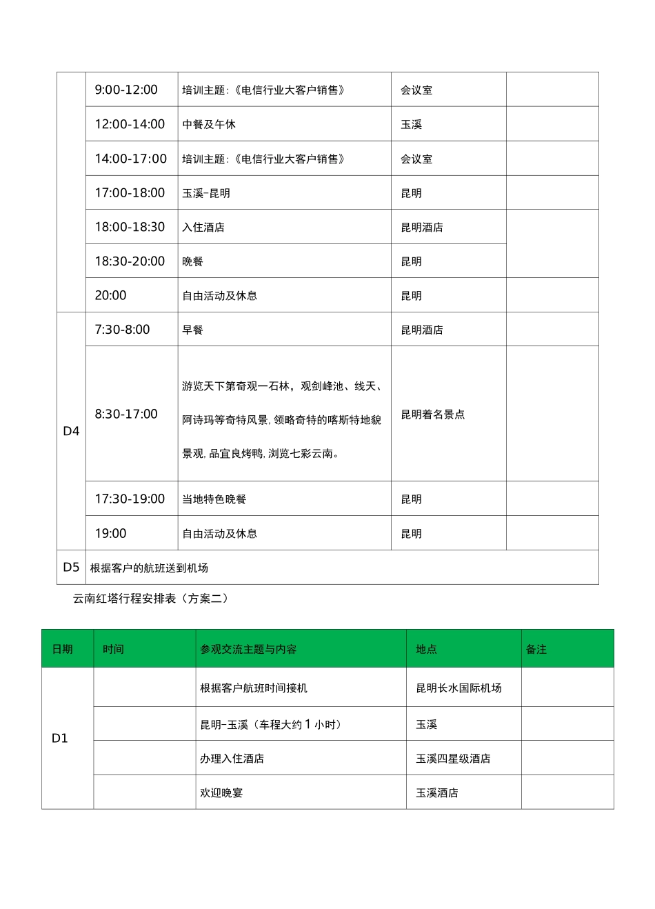 商务考察行程安排表_第2页
