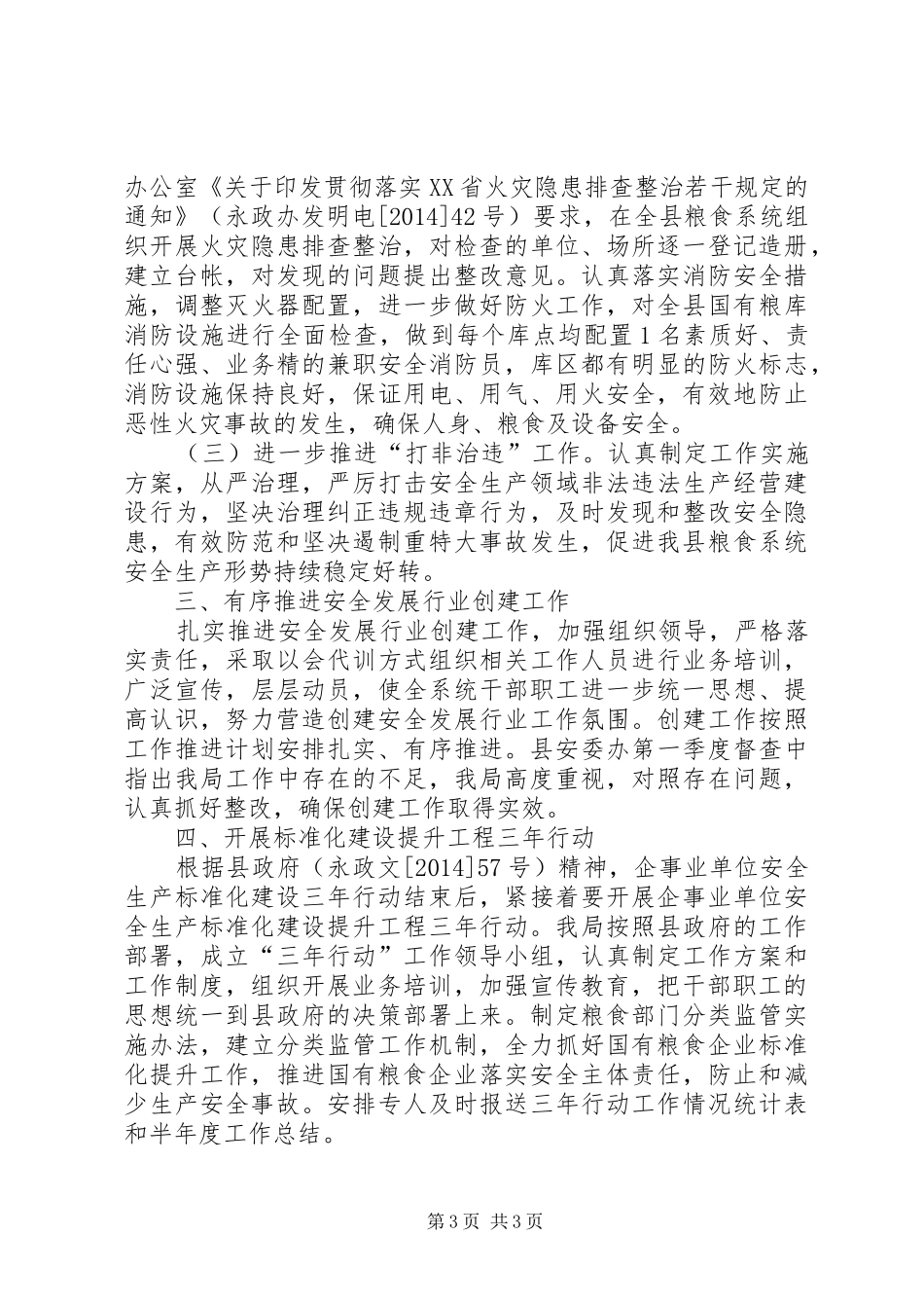 XX年粮食局安全生产工作总结_第3页