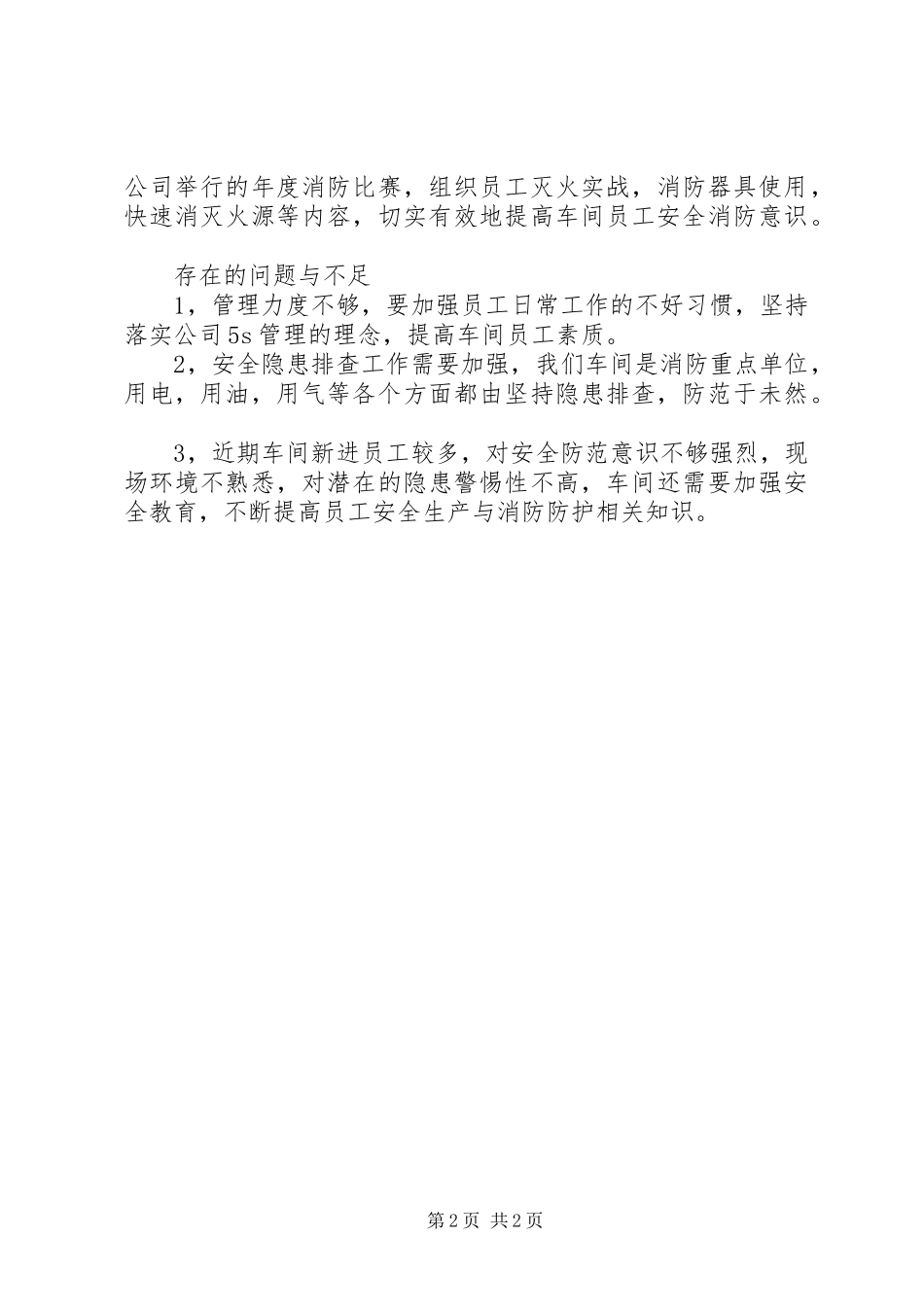 XX年涂装车间安全员工作总结_第2页