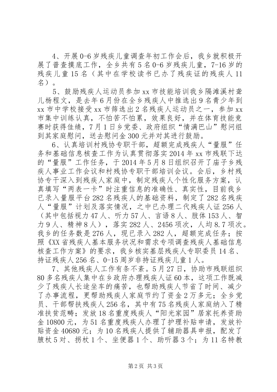 XX年乡残联工作总结_第2页