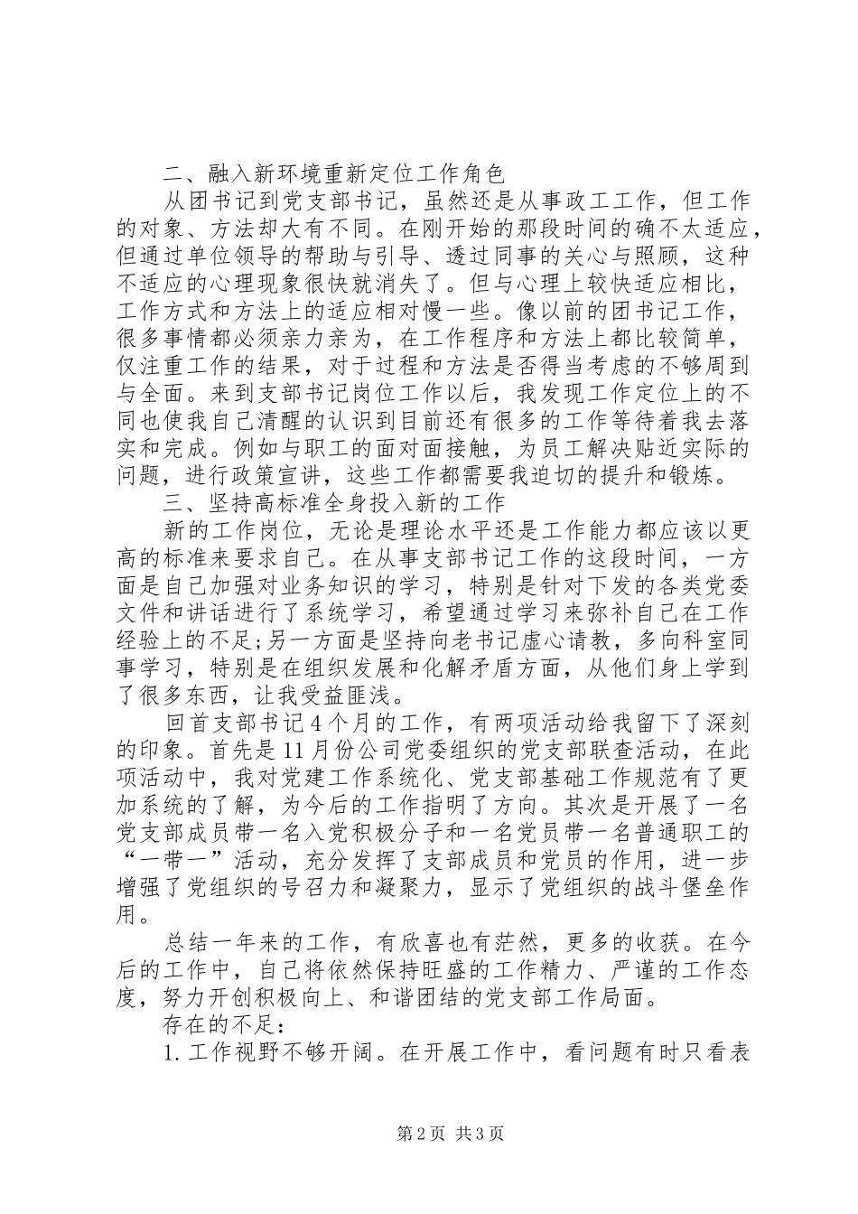 XX年村支部书记工作总结范文_第2页