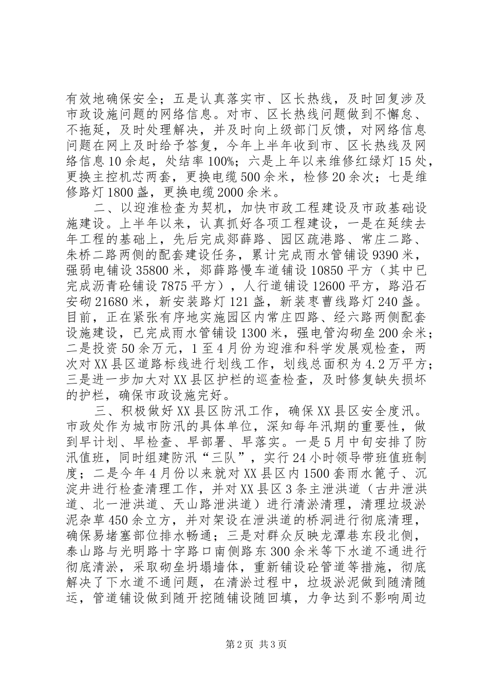 XX县区市政管理工作总结报告_第2页