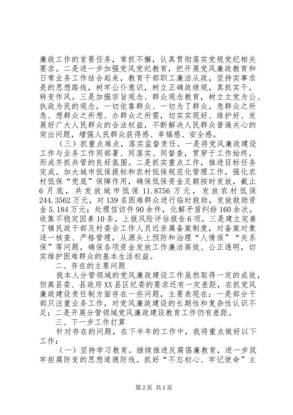 XX年上半年乡镇党风廉政建设工作总结_第2页