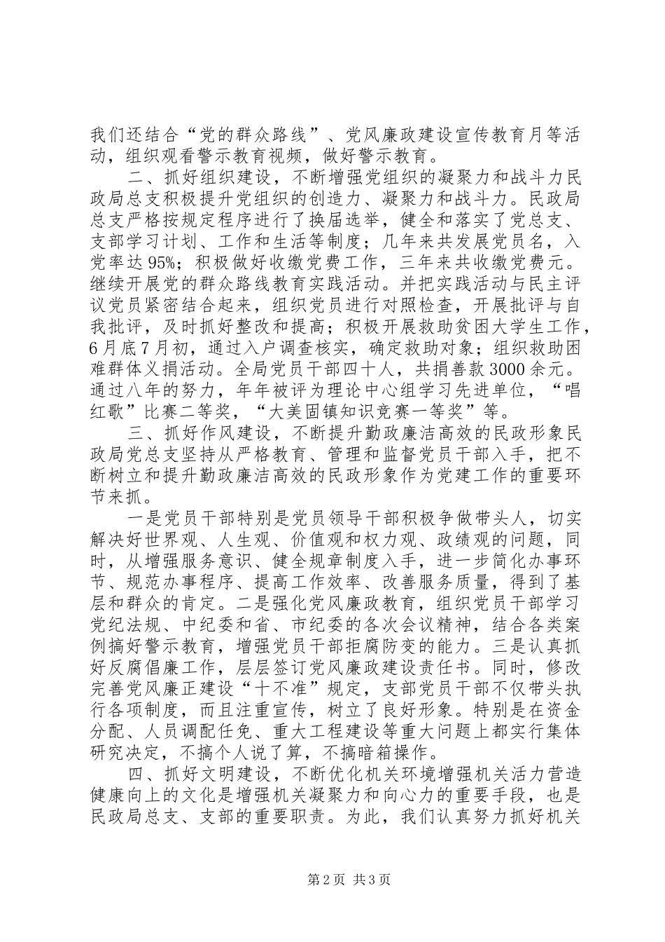 XX年民政局党务工作总结_第2页