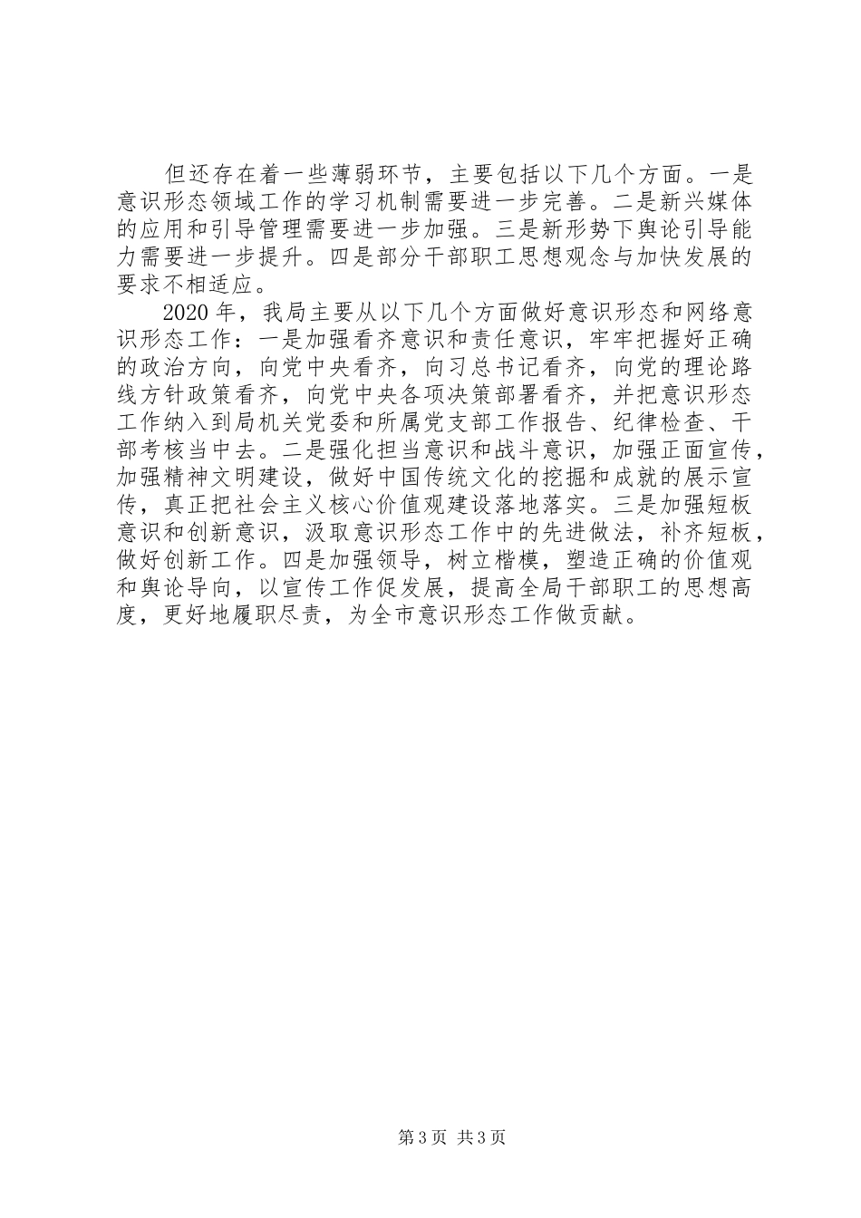 XX年市局意识形态工作总结_第3页