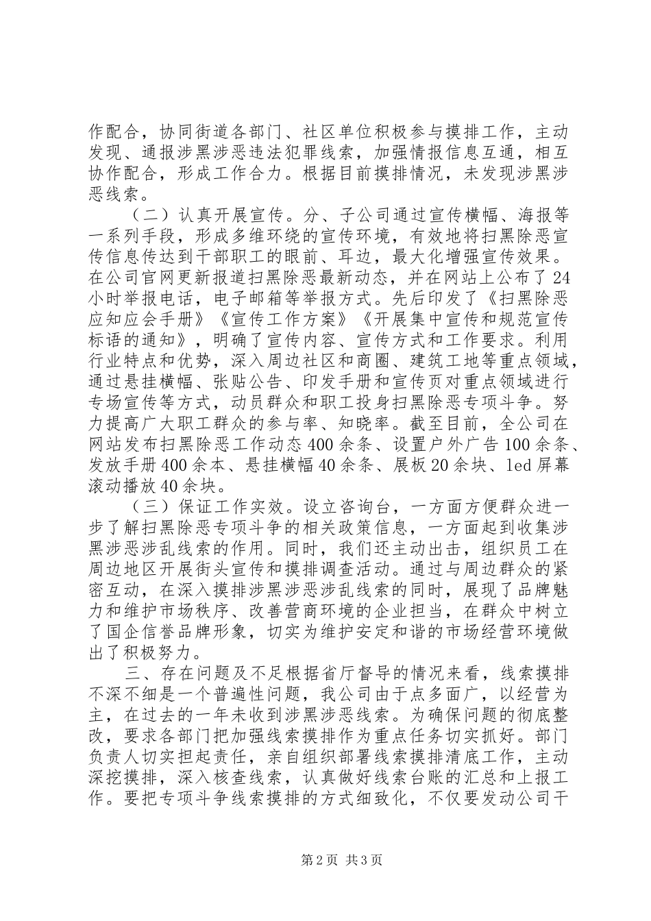 XX年上半年扫黑除恶专项斗争工作总结报告_第2页