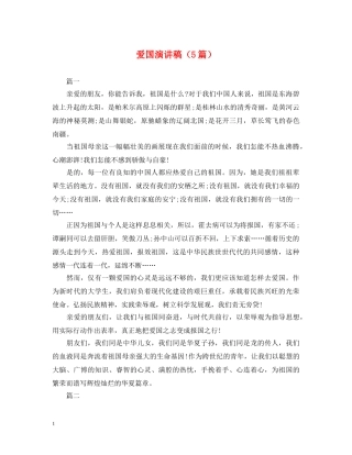爱国演讲稿（5篇） 