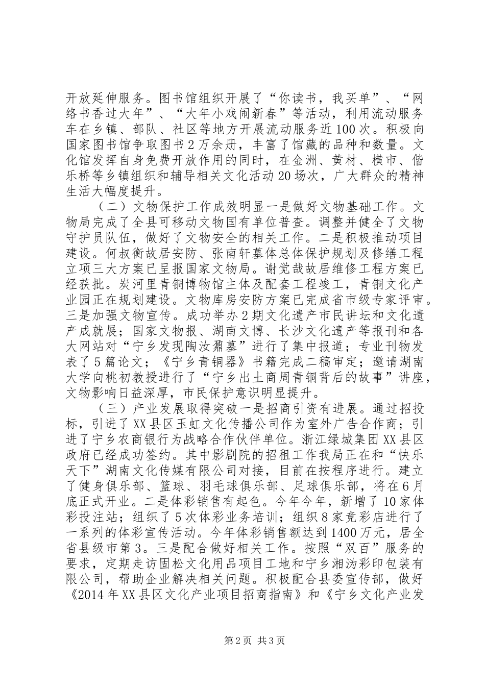 XX年文体广电局工作总结_第2页
