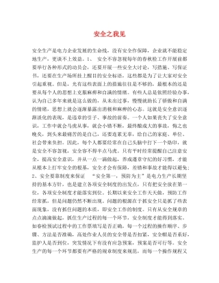 安全之我见 