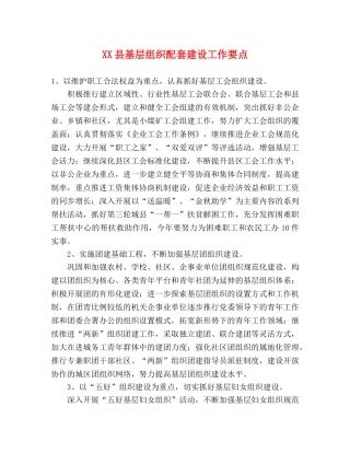 XX县基层组织配套建设工作要点 