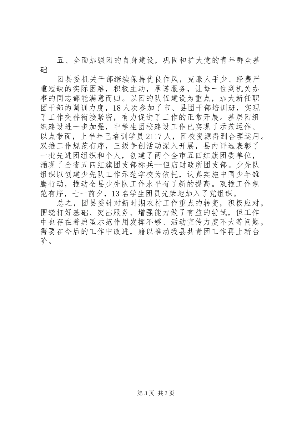 XX年共青团县委个人总结_第3页