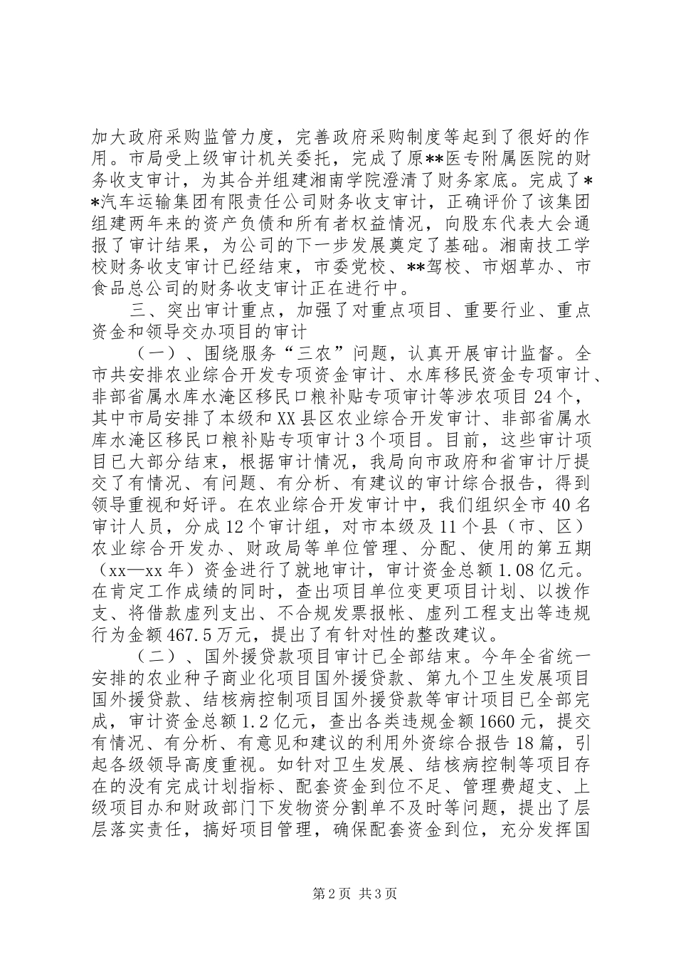 XX年上半年工作总结（审计局）工作总结范文_第2页