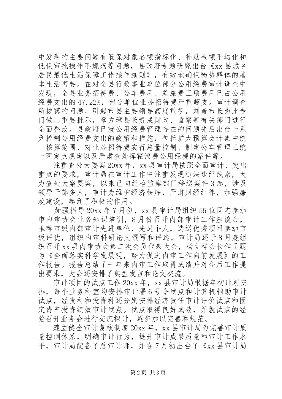 XX年审计局工作总结范文_第2页