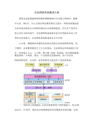 企业网络系统集成方案