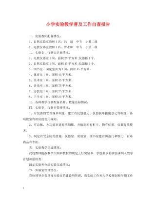 小学实验教学普及工作自查报告 
