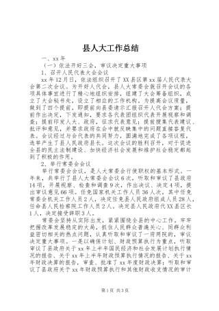 县人大工作总结 