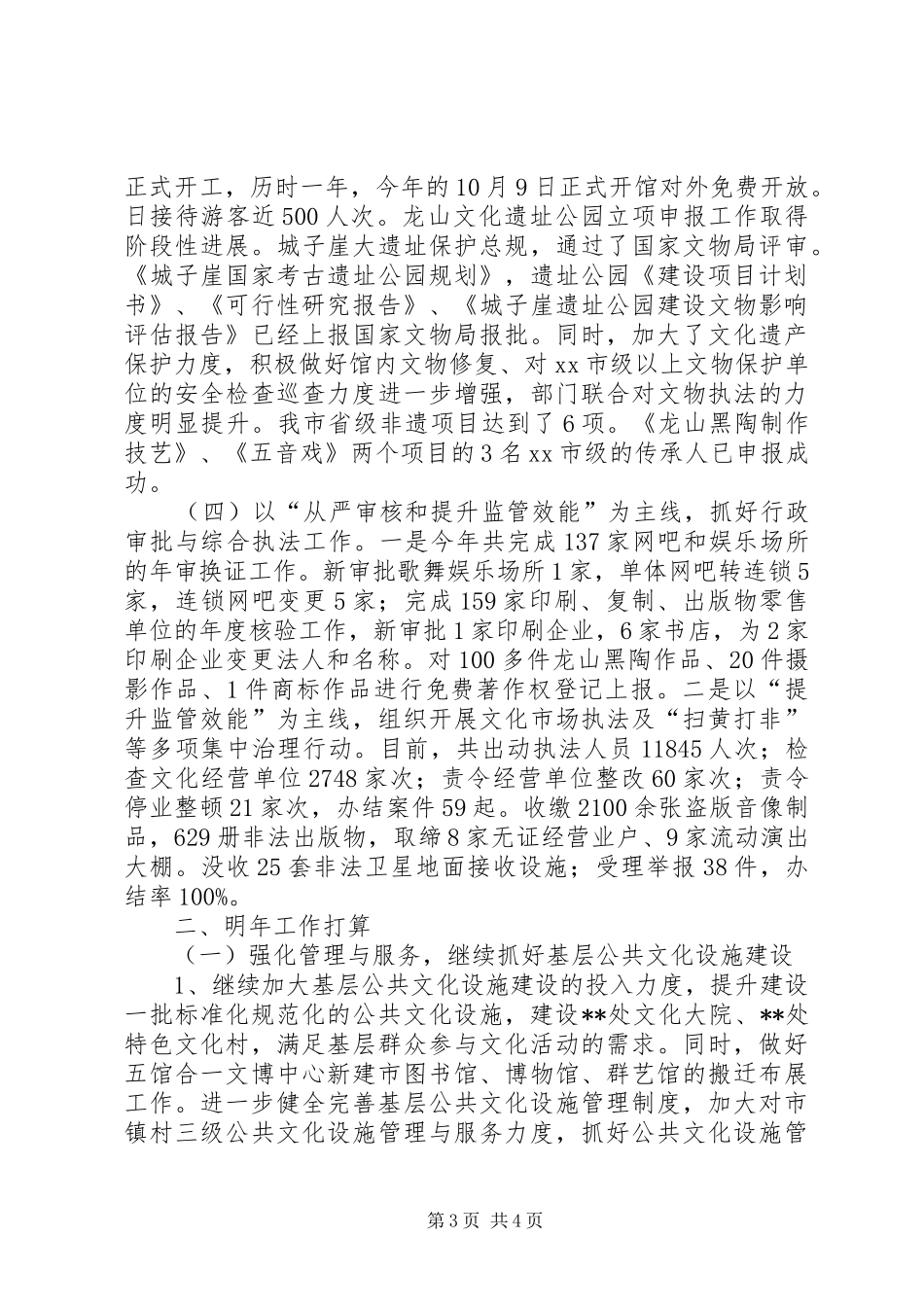 市文广新局工作总结报告材料 _第3页