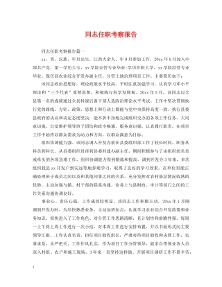 同志任职考察报告 