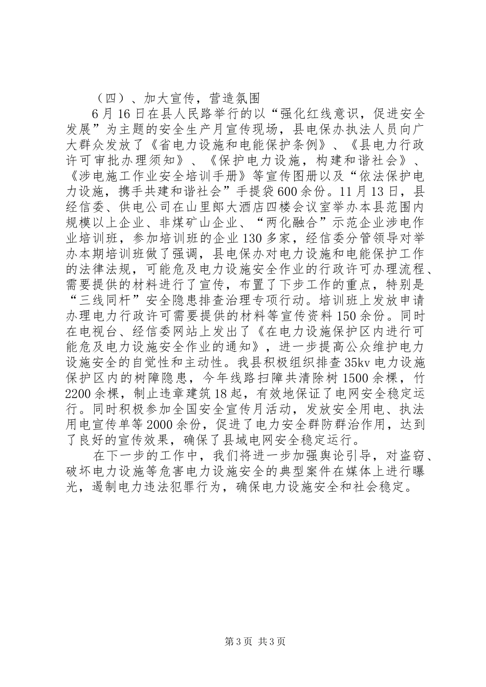 XX年度电保工作总结_第3页