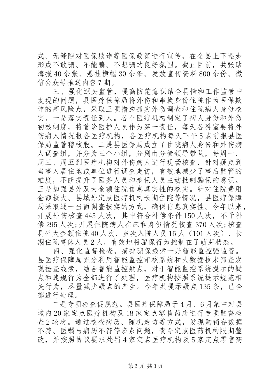 XX年医疗保障基金治理总结_第2页