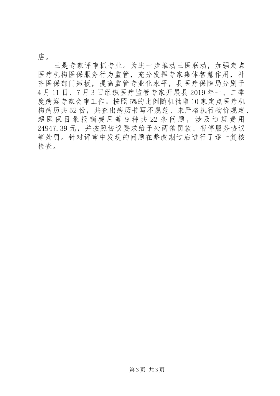 XX年医疗保障基金治理总结_第3页