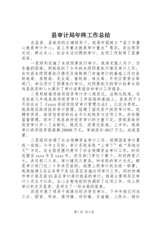 县审计局年终工作总结 