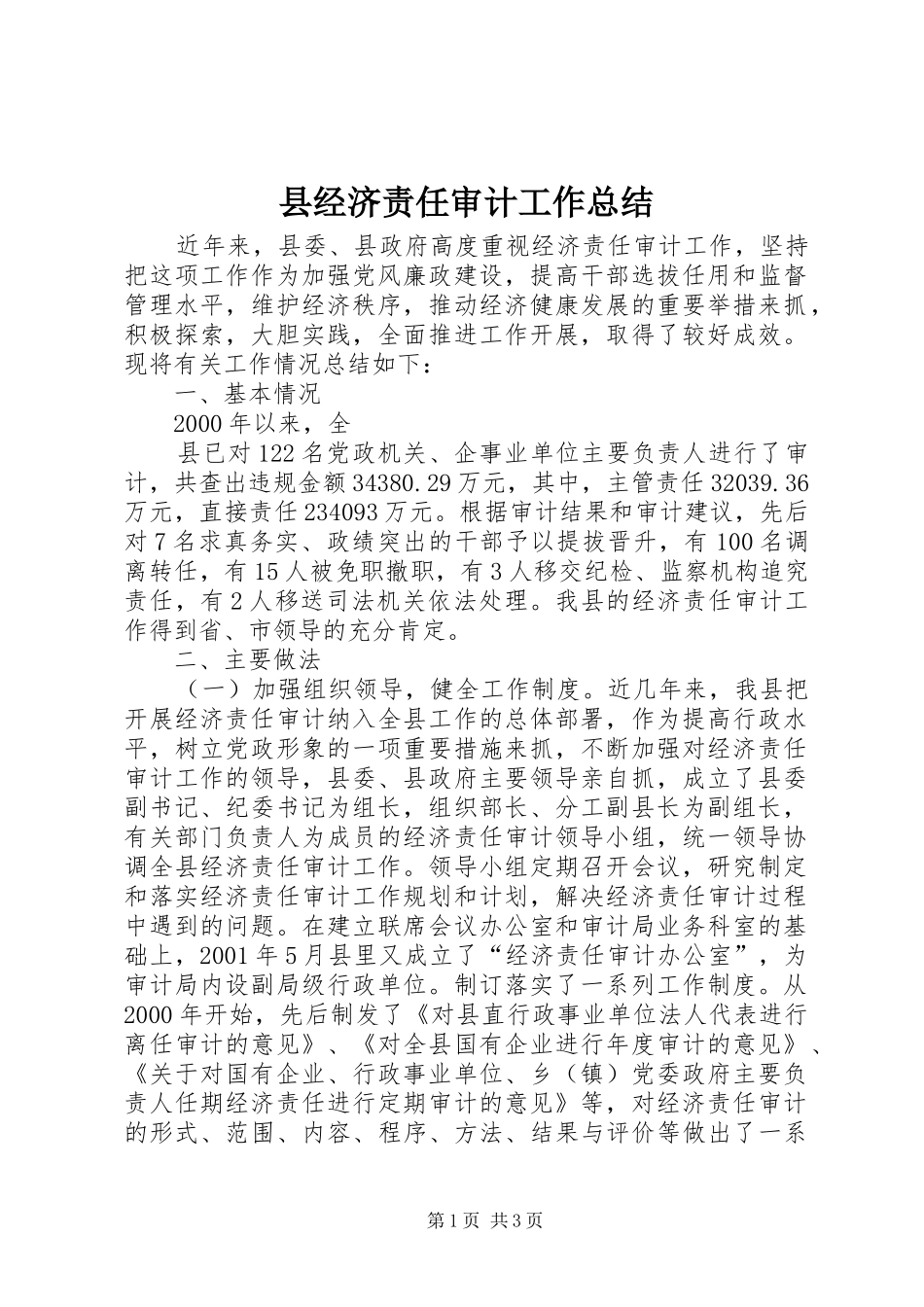 县经济责任审计工作总结 _第1页