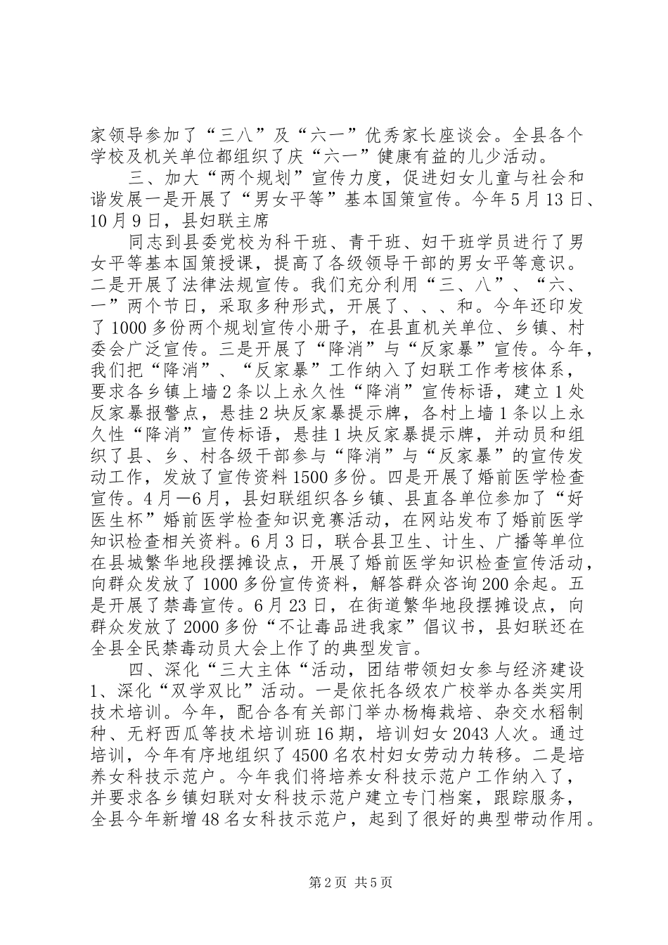 县妇联20XX年工作总结_第2页