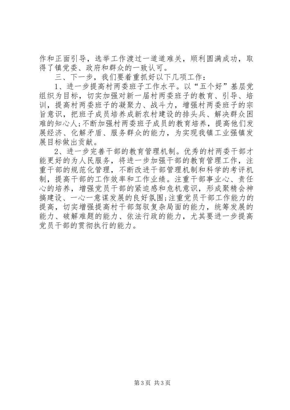 XX年村“两委”换届选举工作总结_第3页