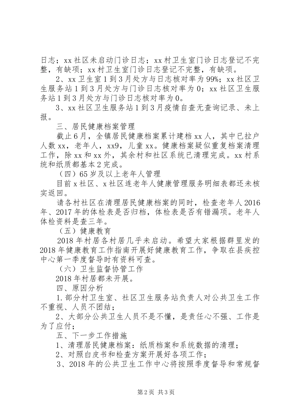 XX年第一季度中心督导总结_第2页