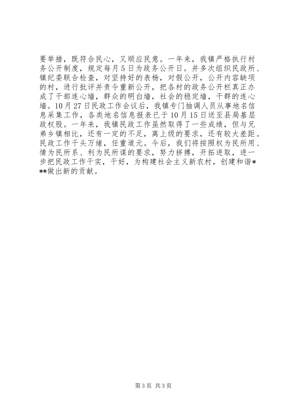 XX年乡镇民政工作总结_第3页